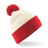 Winter hat - mod. B451:Off-white, 100% acrylic, Bright Red, One Size